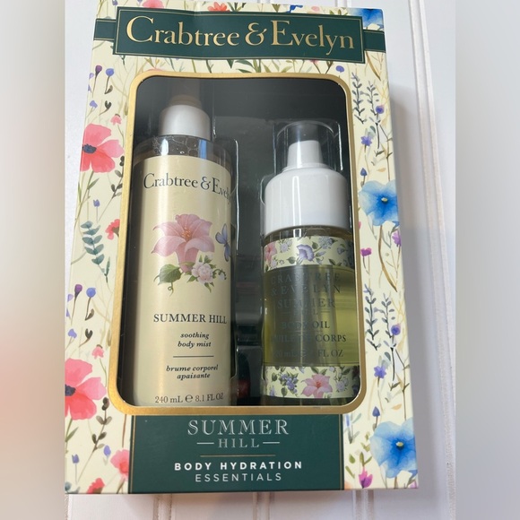 Crabtree & Evelyn Summer Hill Soothing Body Mist & Body Oil Gift Set Hydration - Picture 1 of 2